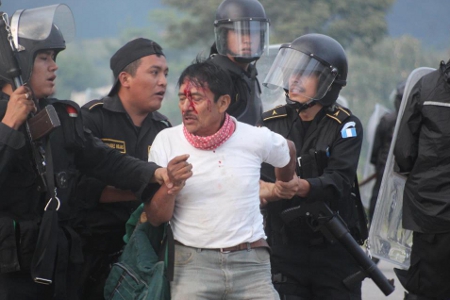 Guatemalan police and army join with mining company to attack protesters