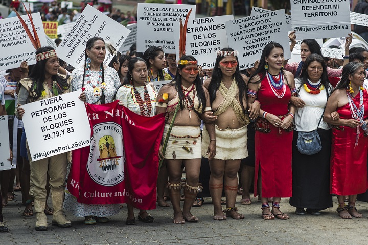 Indigenous Women of the Amazon and Allies March for Climate Justice, Indigenous Rights on International Women’s Day