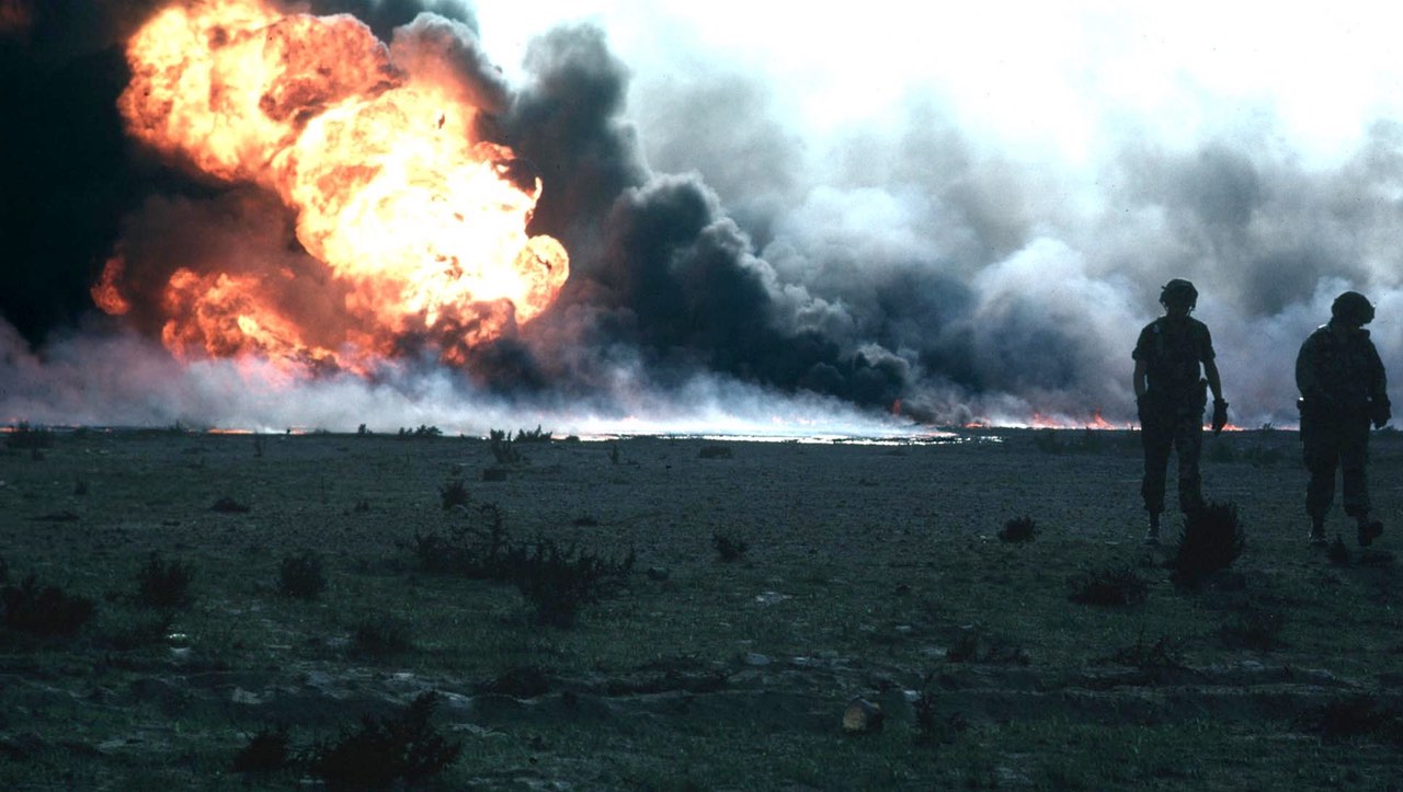 oil field burning