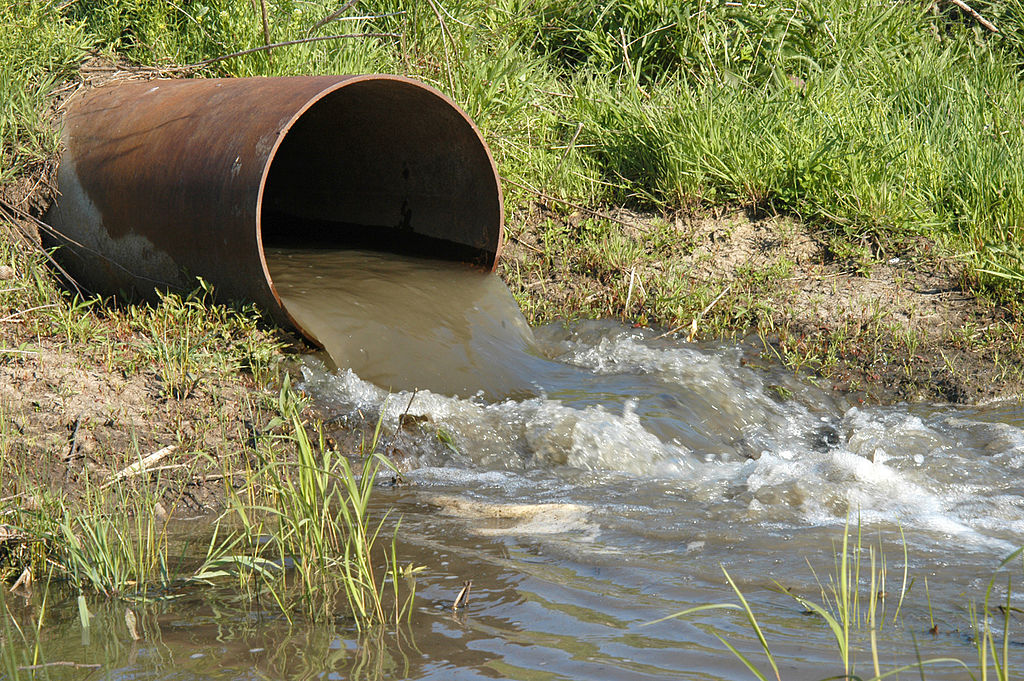 Effluent discharge pipe. Public domain image from USDA.